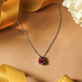 thumbnail image 2 of Collar con colgante deslizante solitario de 1,5 TCW JeenMata con forma de pera granate, 2 of 6