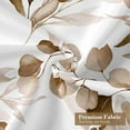 thumbnail image 5 of Brown Floral Shower Curtain, Modern Plants Botanical Fabric Cloth Shower Curtains for Rustic Vintage Bathroom Decor, Fall Watercolor Tan Eucalyptus Leaf, 72x72, 5 of 6