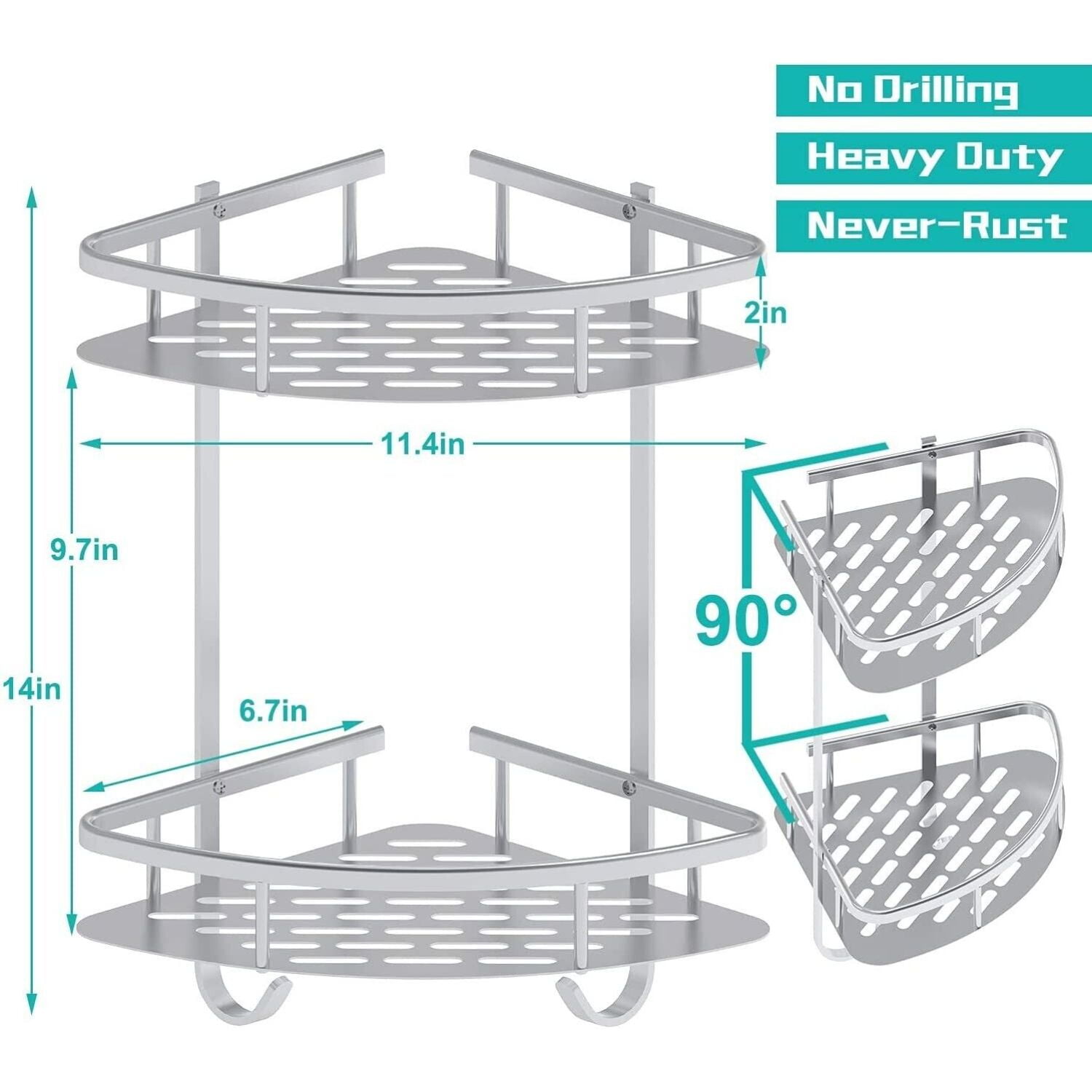 Shelf Bathroom Corner Bath Rack Storage Holder Organizer
