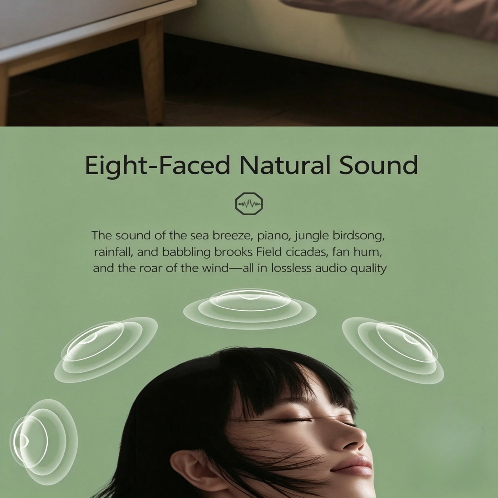Meponn Rechargeable 30+ Soothing Sounds Bedroom Sleep White Noise Sound Machine with 8-Sided Gravity Sensor, 15-90Min Timer for Babies