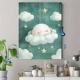 thumbnail image 4 of Sleeping Moon and Stars Canvas Print/Wall Art， Suitable for Bedroom Decor， Living Room Decor， Nursery Decor， Kids Room Decor， and Girl's Room Decor., 4 of 8
