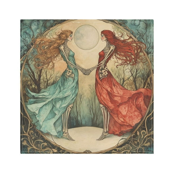WOBOGO Mirror Image Bone Lady Cloth Napkins 1 Piece Soft Elegant Touch Durable Absorbent Quick Drying for Elegant Dining
