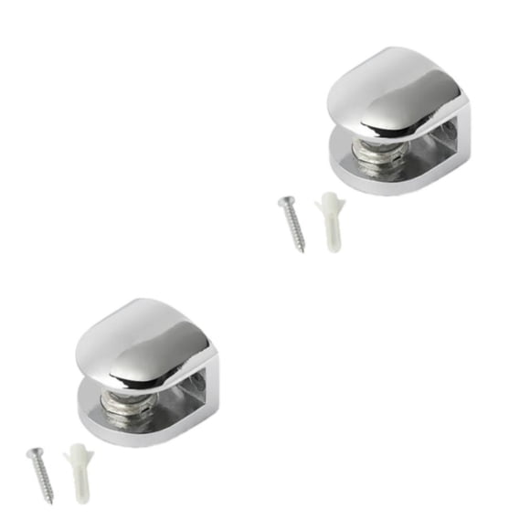 Billuyoard Estante de vidrio de aleación de Zinc fundido moderno ajustable a prueba de humedad vitrina de baño soporte de abrazadera Hardware 6-8 mm 2piezas