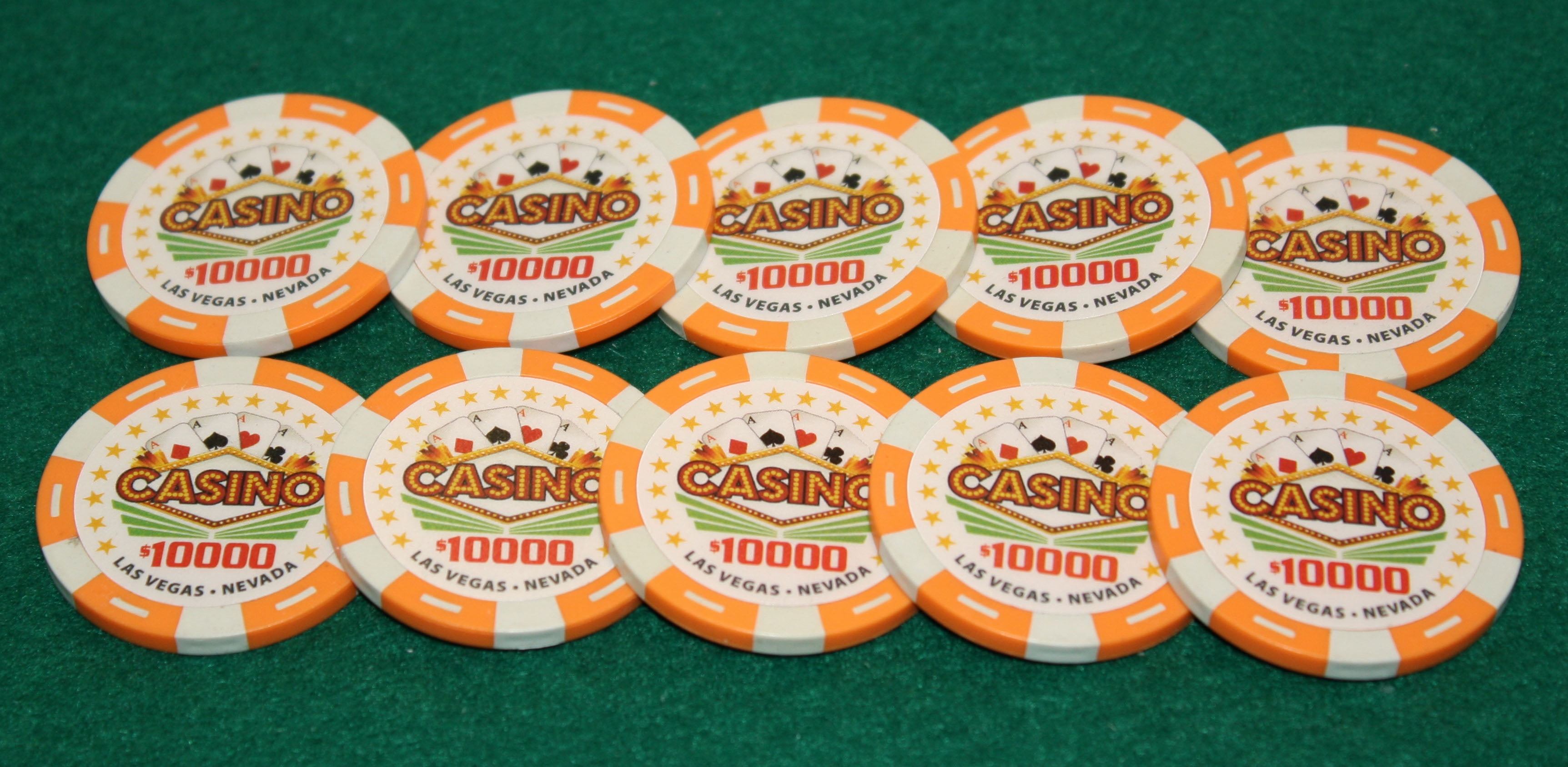 10,000 Pro Vegas Casino Chips Super High Quality Poker Chips 11.5