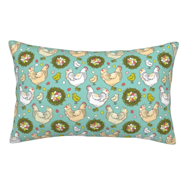 Balery Chicken Laying Eggs Funda de Cojín Estampada, Regalos para Mujeres, Regalos de Amor para Ella, Regalos para Novia o Esposa, Funda de Almohada-14"x20"