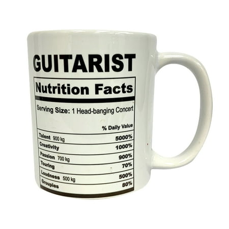 

Guitarist Nutrition Facts 11 oz Coffee Mug Tea Cup Birthday Christmas Gift