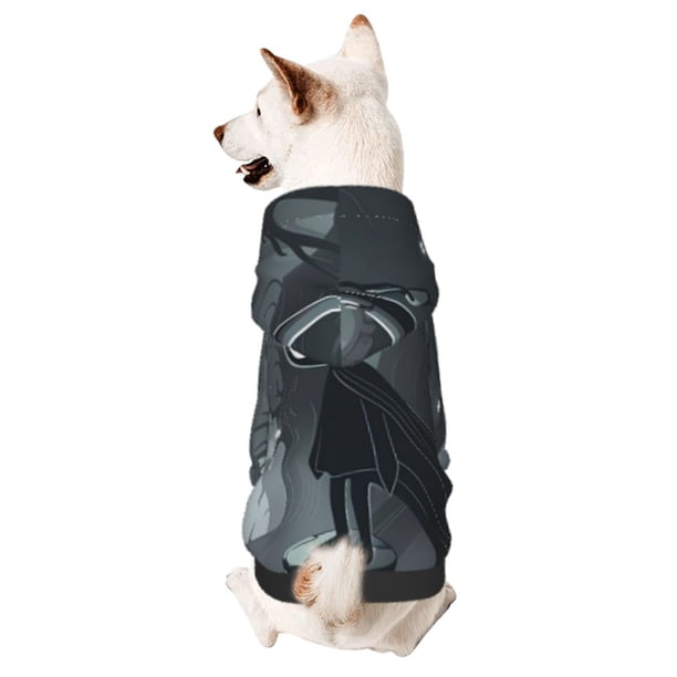 Balery Forest Black Ghost Warrior Sudadera con Capucha para Perros Pequeños – Ropa para Mascotas, Disfraz para Perros y Gatos, Ideal para Fiestas y Cosplay-X-Large