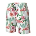 thumbnail image 4 of Logiee Flamingo Flower Print Mens Swim Trunks Quick Dry Board Shorts,Breathable Hawaii Beach Shorts Swimwear Bathing Suits-3X-Large, 4 of 6