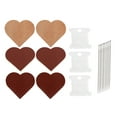 thumbnail image 1 of Juego de 3 marcapáginas de cuero con forma de corazón, marcador de lectura en esquina, marrón claro, cera antiniebla, café mate, 1 of 5