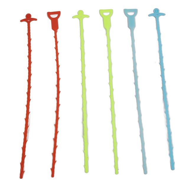 6 barrenas de drenaje, herramienta de limpieza de cabello, versátil, resistente, suave y flexible, herramienta para eliminar obstrucciones de drenaje para lavabo e inodoro.