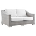 thumbnail image 6 of Modway Conway 4-Piece Outdoor Patio Wicker Rattan Furniture Set in Light Gray White, 6 of 10