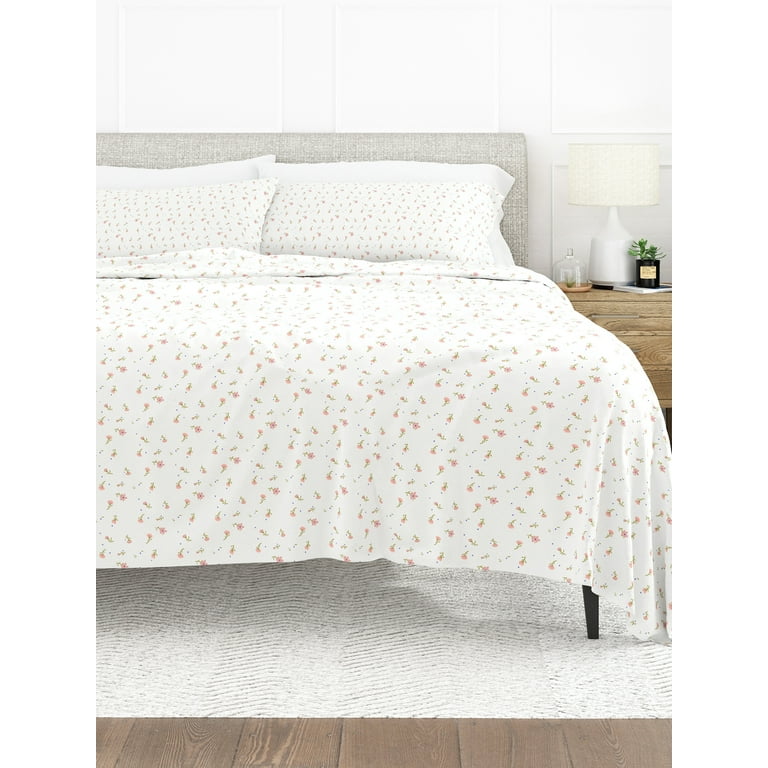 Comfort Canopy 4 Piece Pink Farmhouse Floral Patterned Bed