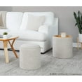 thumbnail image 3 of Tray Nesting Ottoman Set, Storage Ottoman, Small Ottoman, Round Ottoman Foot Rest, Pouf Ottoman, Foot Stool Ottoman for Living Room, Fabric Ottoman with Storage (Light Brown), 3 of 6