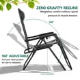 thumbnail image 4 of HaiCube Zero Gravity Chair Set of 2, Adjustable Reclining Outdoor Lounge Chairs with Cup Holder Tray & Headrest, Portable Folding Patio Chairs for Camping, Pool, Backyard, Gray, 4 of 9