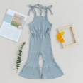 thumbnail image 2 of Bagilaanoe Toddler Baby Girl Cami Jumpsuit Sleeveless Ribbed Romper Overalls 12M 18M 24M 3T 4T 5T Kids Flare Pants Summer Clothes, 2 of 7