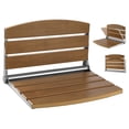 thumbnail image 1 of KFFKFF Foldable Shower Seat Wall Mounted, 17.7" Folding Shower Bench with Supportive Backrest, Fold-Down Bathroom Corridor Seat with Stainless Steel Frame, 400LBS Loading, 1 of 9