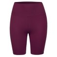 thumbnail image 1 of A2Y Women's High Waist Bike Cotton Capri Leggings Shorts Wine S, 1 of 3