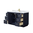 thumbnail image 3 of Wyndham Collection Miranda 54" Plywood Single Bathroom Vanity in Blue/Gold, 3 of 6