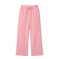 thumbnail image 6 of Sewkxo Girls Wide Leg Sweatpants Drawstring Elastic Waist Baggy Pants Trendy Loose Athletic Joggers with Pocket,Pink 160, 6 of 6