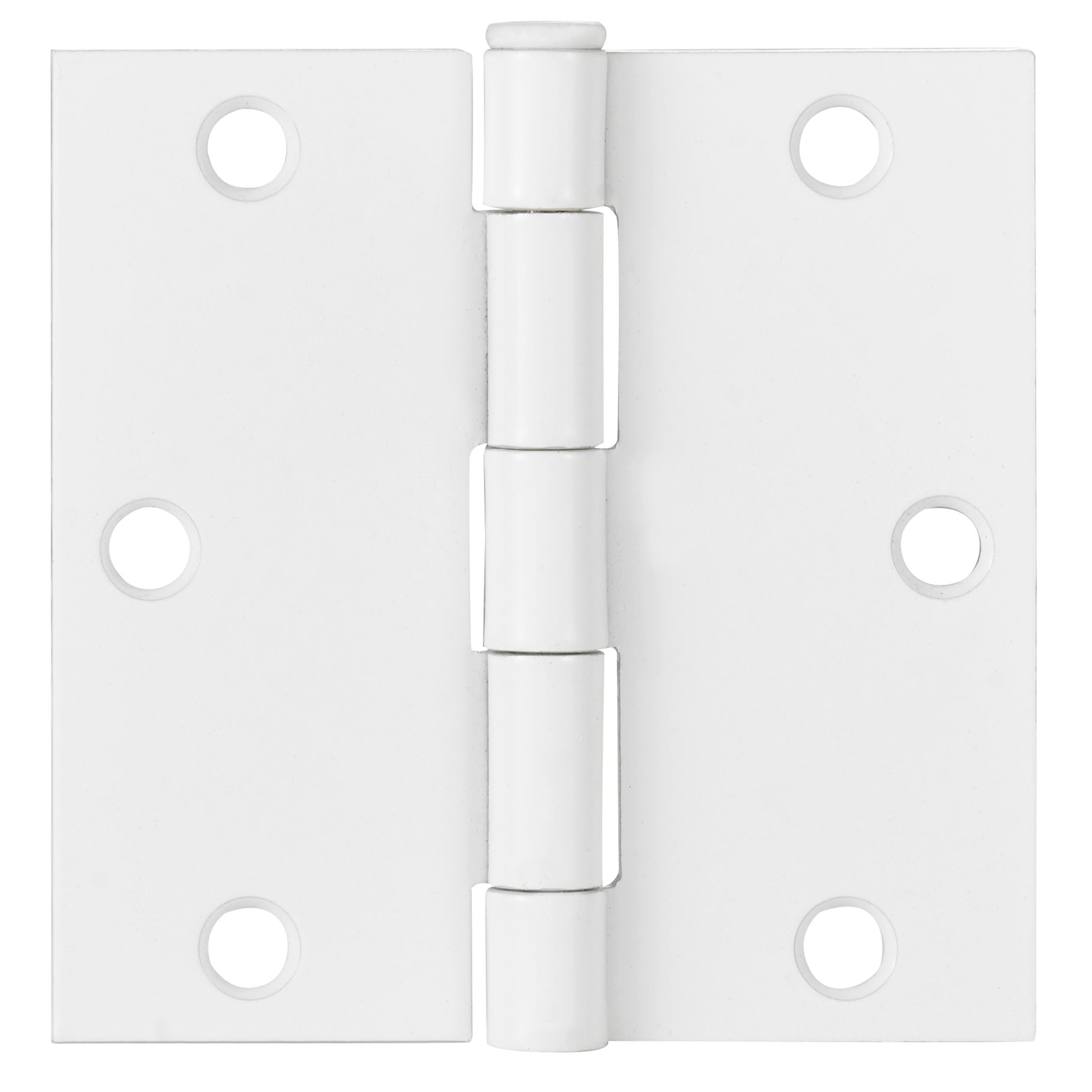 White Steel Plain Bearing Door Hinge with Removable Pin, 3-1/2 x 3-1/2 in. Square Corner, 3-Pack