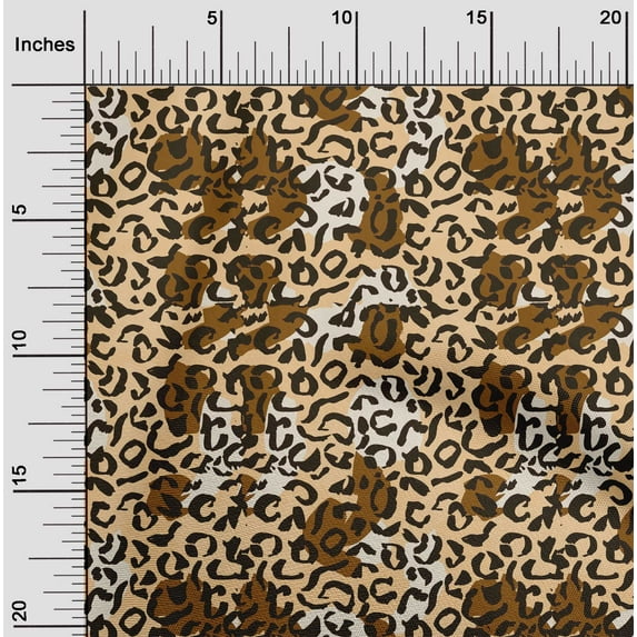 oneOone Cotton Poplin Twill Brown Fabric Animal Skin Craft Projects Decor Fabric Printed By The Yard 56 Inch Wide-SAS