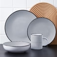 thumbnail image 5 of Stone Lain Daisy 32-Piece Dinnerware Set Stoneware, White and Black, 5 of 6