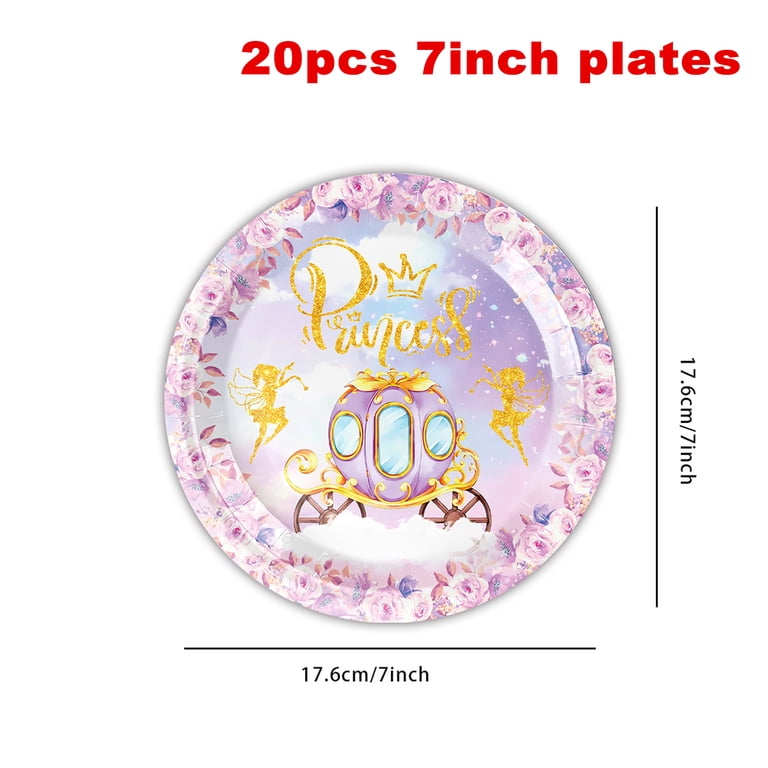 162pcs Princess Party Decorations Castle Crown Carriage Paper