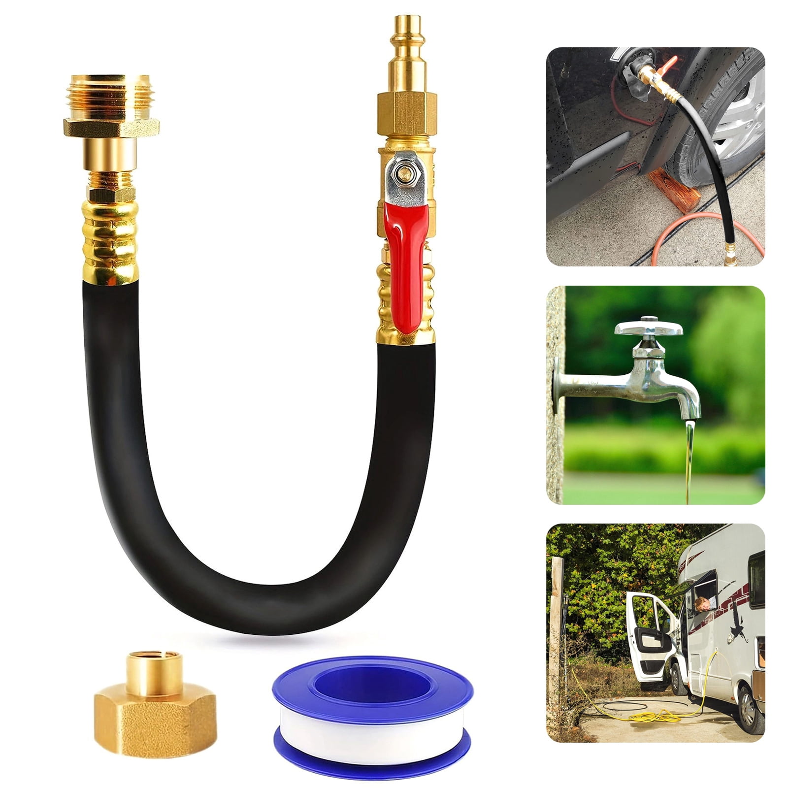 Winterize Sprinkler Blowout Adapter Hose Male Female Quick Connecting Sprinkler Winterization Kits with Shut Close Valves