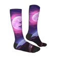 thumbnail image 3 of Fotbe Purple Moon Tree Night Sky print Women's Men's Novelty Crew Socks Cotton Socks Knee High Socks for Walking,Running,Nurses,Pregnancy, 3 of 8
