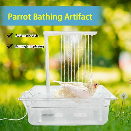 

Parrot Bathtub 10 Holes Automatic Circulating Water Bird Shower Pet Bird Bath with Silent Filter Water Pump for Cockatiel Lovebird Parakeets