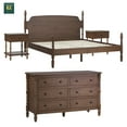thumbnail image 6 of Walker Edison Vivienne Easy Assembly 4-Piece Solid Wood Bedroom Set with King Bed Frame, Two 1-Drawer Nightstands and 6-Drawer Dresser - Dark Brown, 6 of 11