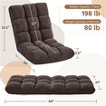 thumbnail image 5 of Yaheetech Floor Folding Sofa Chair Sofa Couch with 14 Adjustable Positions, Brown, 5 of 9