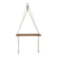 thumbnail image 1 of Estante colgante de pared de macramé bohemio, decoración creativa de pared con cuerda tejida decorativa Blanco, 1 of 9