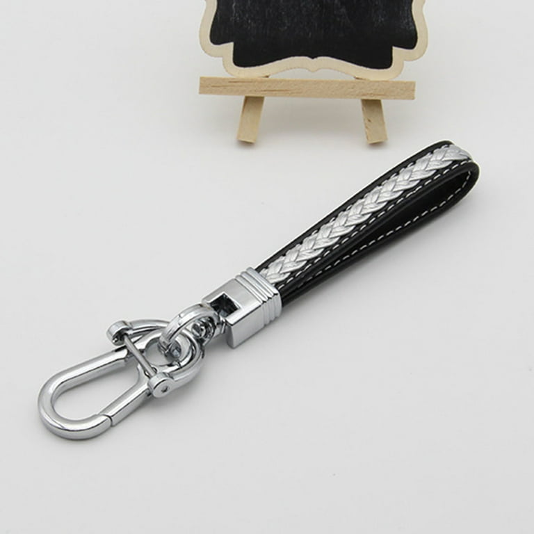 Riguas Modern Braided Microfiber Faux Leather Lanyard Car Keychain