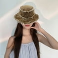 thumbnail image 3 of Aellinatey Teen Girl Distressed Fisherman Hat Frayed Edge Bucket Hat Spring Sunproof Hat, 3 of 13
