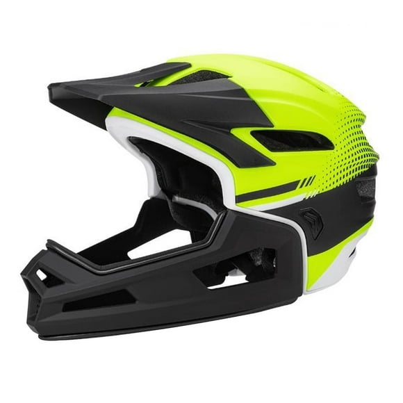 ZheElen Full Face Bike Helmet Protective Helmet Shock Absorbing Mountain Bike Helmet Blue Black Fluorescent Yellow