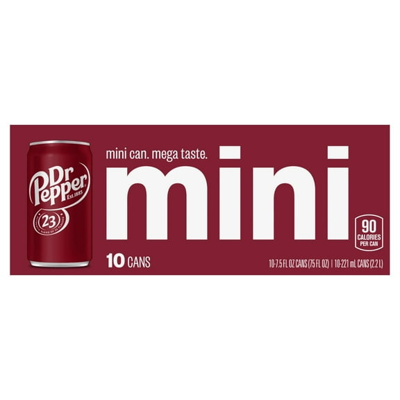 Pack of 2 - Dr Pepper Soda Mini Cans 10 cans / 7.5 fl oz