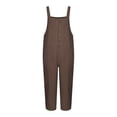 thumbnail image 3 of DYMADE Women Summer Linen Baggy Pullover Pockets Sleeveless Ankle-Length Jumpsuits, 3 of 8