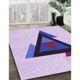 thumbnail image 2 of Ahgly Company Indoor Square Patterned Purple Flower Purple Area Rugs, 3' Square, 2 of 6