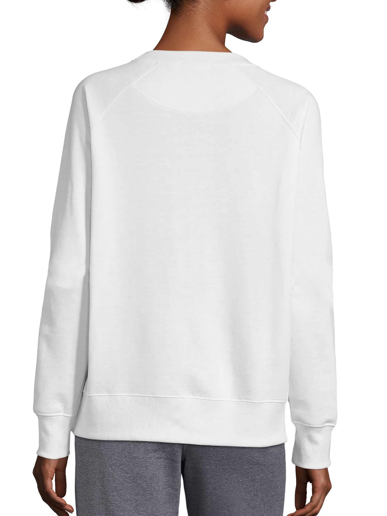 Hanes Women's Luxe Collection Lightweight Fleece Raglan Sleeve Sweatshirt