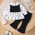thumbnail image 4 of Mnyotv Girls' Fall Winter Outfits Ruffle Long Sleeved Sweatshirts and Ribbed Pants 2Pcs Sets Size 9-12 Months, 4 of 6