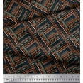 thumbnail image 2 of Soimoi Black Cotton Poplin Fabric Arrow & Triangle Geometric Print Sewing Fabric Yard 42 Inch Wide, 2 of 3