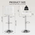 thumbnail image 5 of SAETSFEG Bar Stools Set of 2, Thickened Seat Cushion Adjustable Swivel Bar Stool with Backrest, Counter Height PU Leather Bar Chairs for Kitchen Island, Dining Room, White-A, 5 of 7