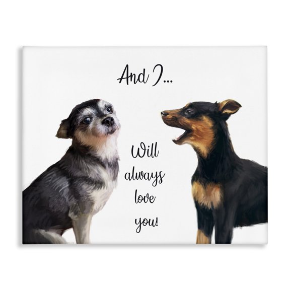 Stupell Industries Contemporary Will Love You Dogs Canvas Art, 20 x 16, by Ziwei Li