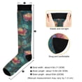 thumbnail image 3 of FORMRS Womens Knee High Socks Casual Long Thick Travel Daily Wear, 2 Pairs, Art Water Lilies Pattern, 3 of 6