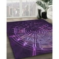 thumbnail image 3 of Ahgly Company Machine Washable Indoor Square Transitional Dark Purple Area Rugs, 4' Square, 3 of 7