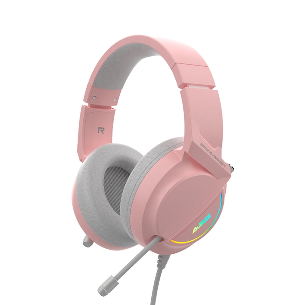 pink headset with mic