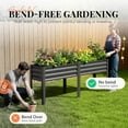 thumbnail image 6 of King Bird Galvanized Steel Raised Garden Bed Kit, 80"x17"x31.5" Metal Planter Box with Self-Watering Basin Cells, Tall Elevated Garden Bed for Vegetables & Flowers Deep Gray, 6 of 8
