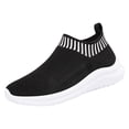thumbnail image 6 of Running Shoes for Women Men Solid Color Knit Mesh Slip on Sock Sneakers Comfy Soft Sole Lightweight Casual Walking Shoes Dark Gray Size 7, 6 of 6