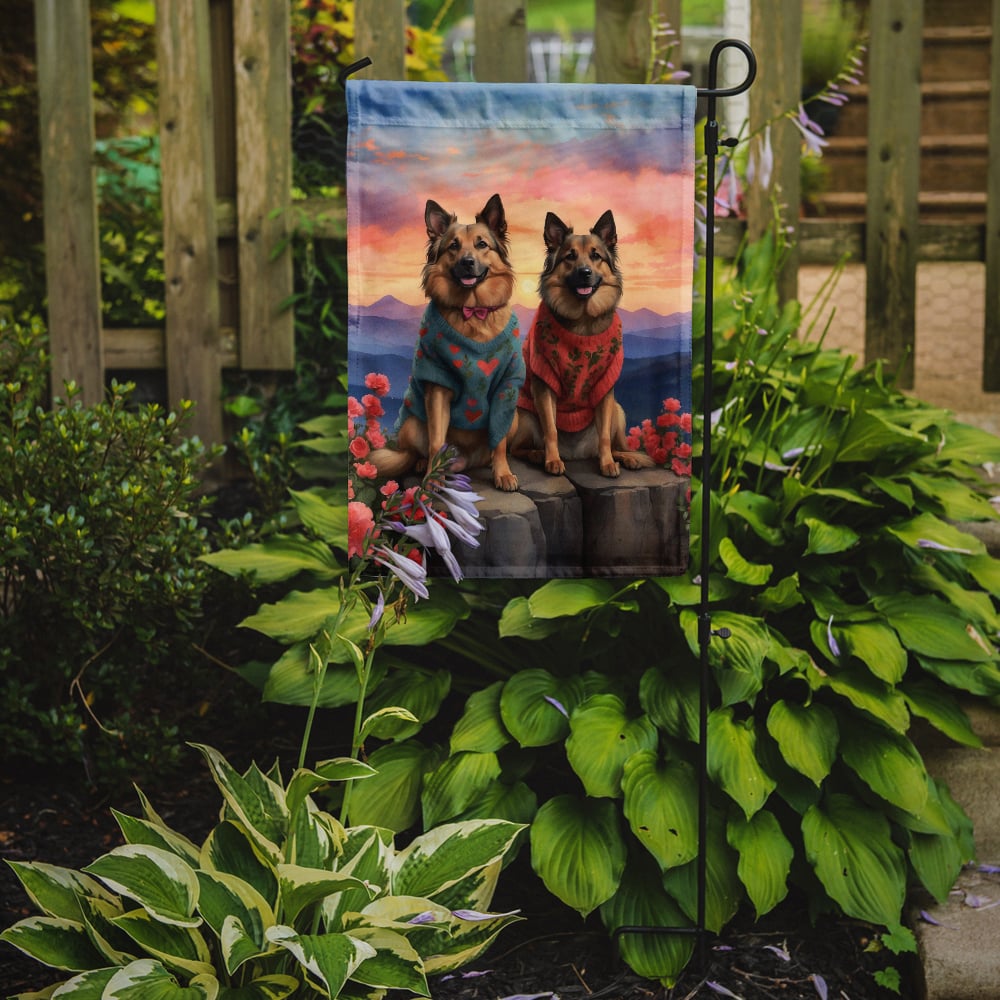 Belgian Tervuren Two Hearts Garden Flag 11.25 in x 15.5 in